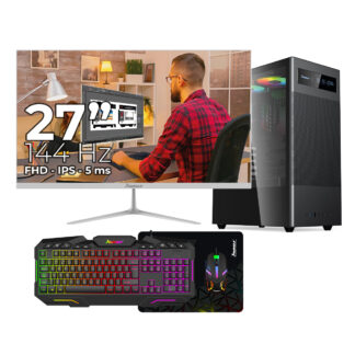 Computador Janus Gamer IA AMD Ryzen 7 8700G y Monitor 27 IPS Blanco