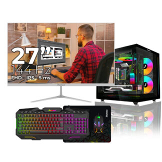 Computador Janus Gamer AMD Ryzen 5 8600G con Monitor 27 IPS Blanco