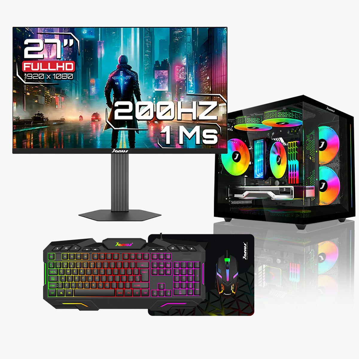 Computador Janus Gamer AMD Ryzen 5 8600G Monitor 27 IPS 200Hz