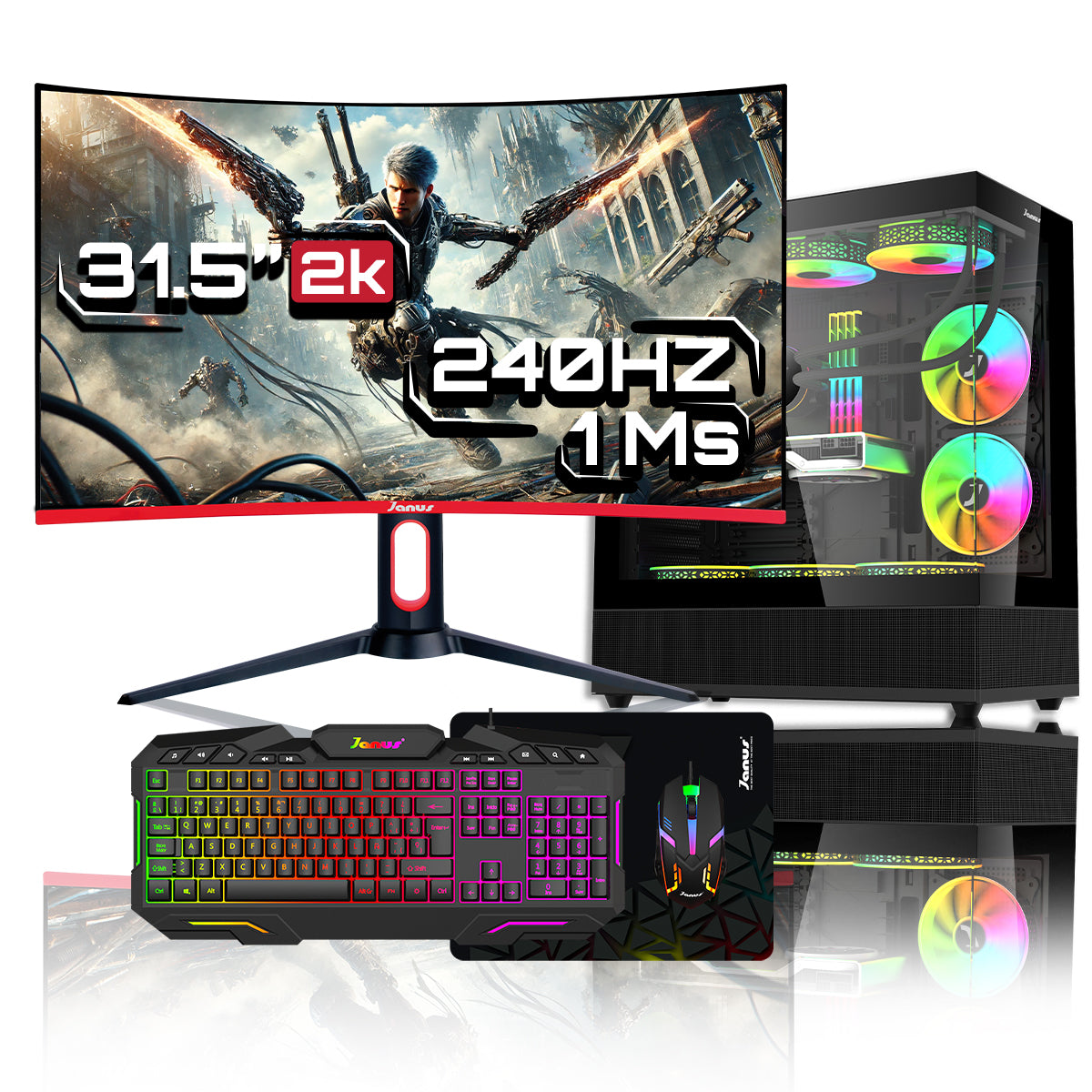 Computador Janus Gamer AMD Ryzen 5 8500G y Monitor QLED 55"