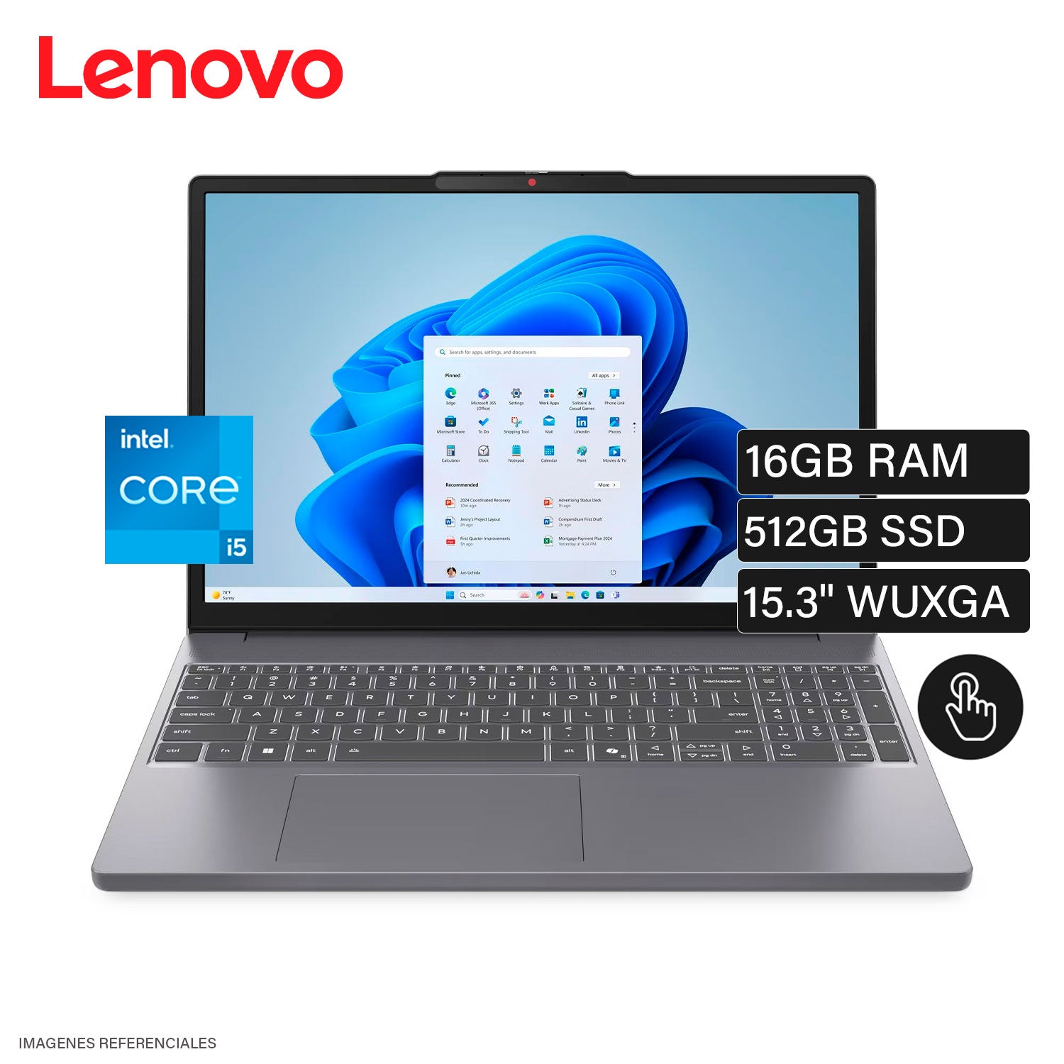Portátil Lenovo Slim 15IRH10 Core i5 16GB SSD 512GB Touch