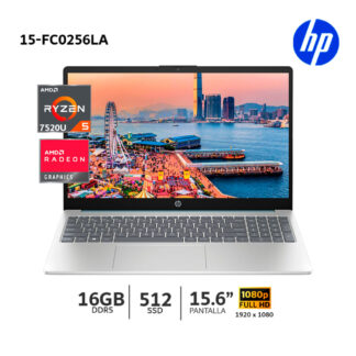 Portátil HP 15-FC0256LA AMD Ryzen 5 16GB SSD 512GB Azul